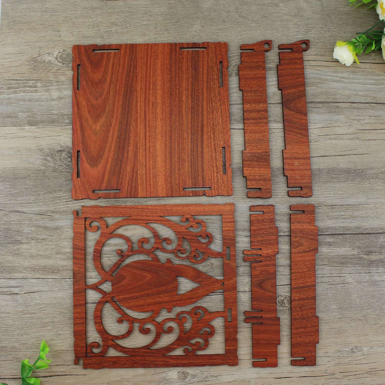 Wooden Box Engraved Text Customized Gift Box